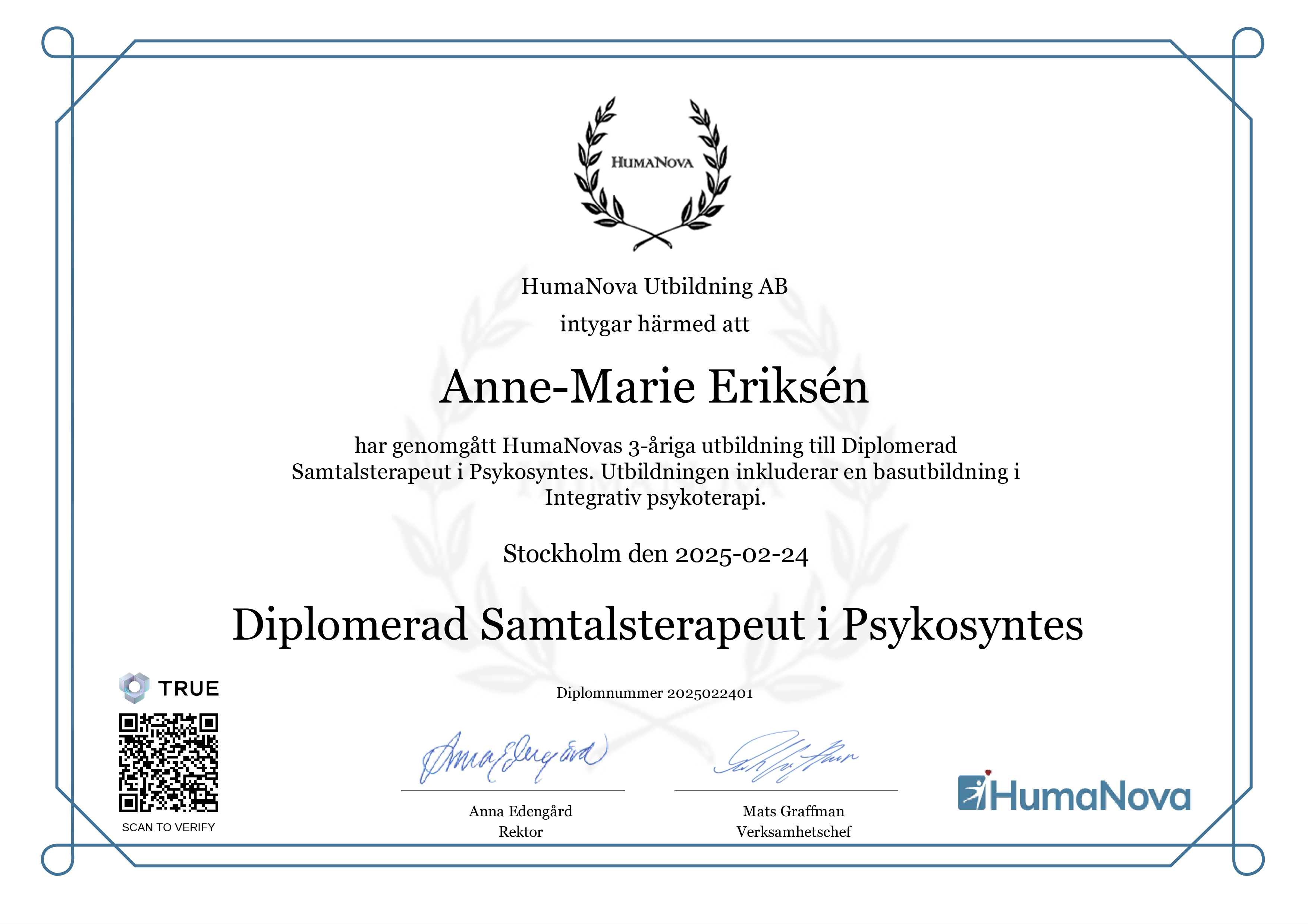 Utbildningsdiplom i psykosyntes